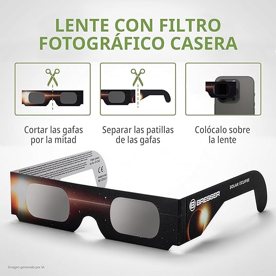 Amazon bresser gafas eclipse solar pack 3 und filtro fotográfico Amazon bresser gafas eclipse solar pack 3 und filtro fotográfico