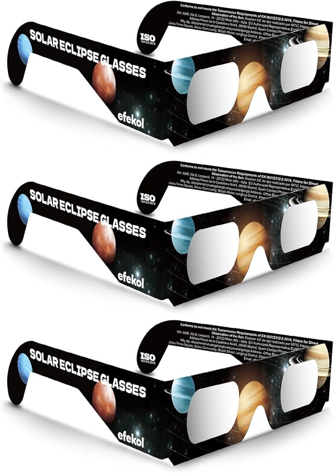 Efekol gafas eclipse solar homologadas 3 pack amazon Efekol gafas eclipse solar homologadas 3 pack amazon