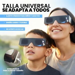 Suum gafas eclipse solar talla universal amazon doble pliegue Suum co. Gafas eclipse solar homologadas pack 10 unds - gafas certificadas certificadas iso 12312-2 y ce - especiales eclipse 12 de agosto de 2026