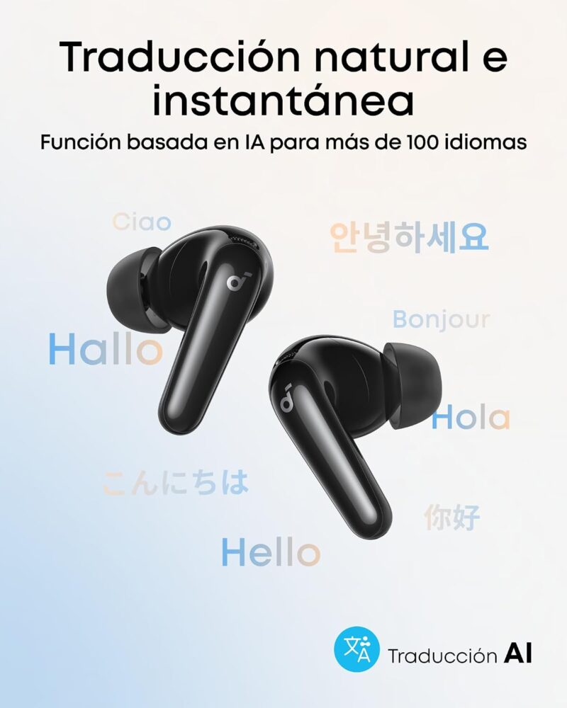 Sonudcore p31¡ traducción a mas de 100 idiomas Auriculares inalámbricos anker soundcore con cancelación de ruido - sonido premium y graves profundos